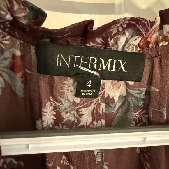 Intermix Madeline Silk Floral Long Sleeve Mini Dress 45430 - Picture 7 of 12